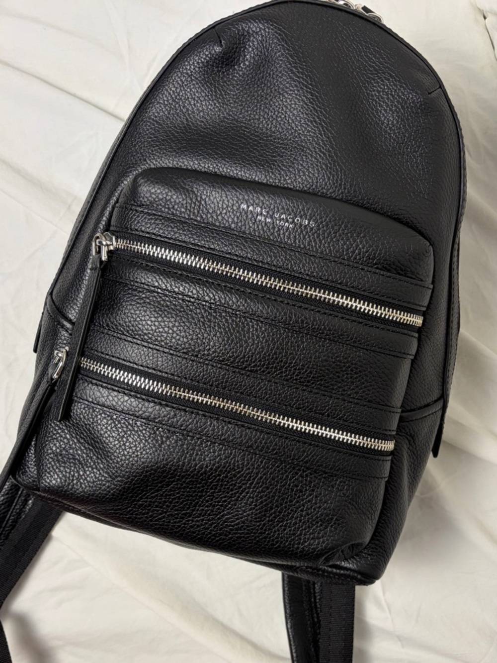 Marc Jacobs Large Biker Backpack – Black Pebbled Leather